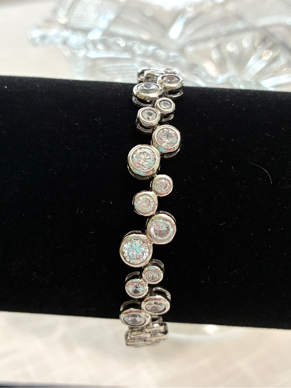 Sterling Silver Bubbles Crystal Bracelet - Elegant